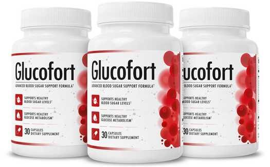This Glucofort reviews image is the image of three Glucofort bottles.