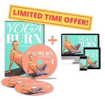 This image of Yoga Burn reviews is an image of Zoy Bra Cotton and the DVDs containing Yoga Burn program.